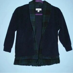 Coldwater Creek Navy and Green Plaid Blazer